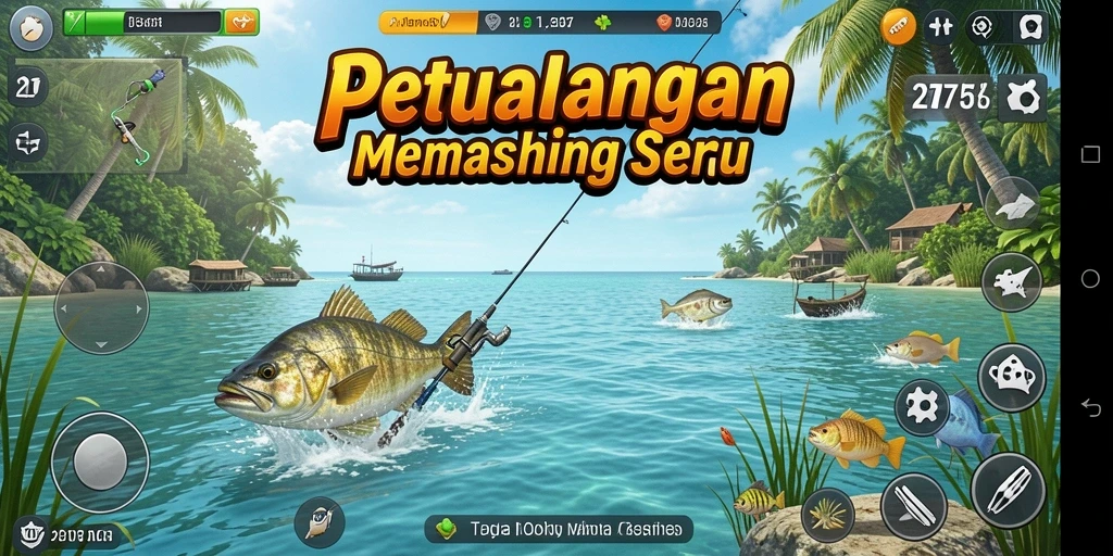 Tampilan gameplay memancing yang menakjubkan dan imersif.