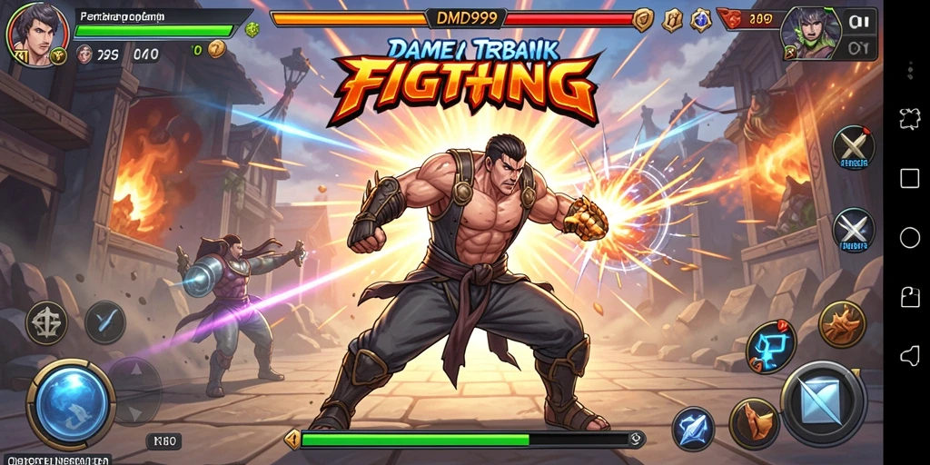 Tampilan gameplay DMD999 yang mendebarkan dengan pertarungan epik antar karakter.