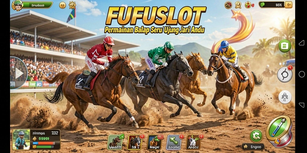 Gameplay Racing FUFUSLOT yang mendebarkan dan penuh aksi.