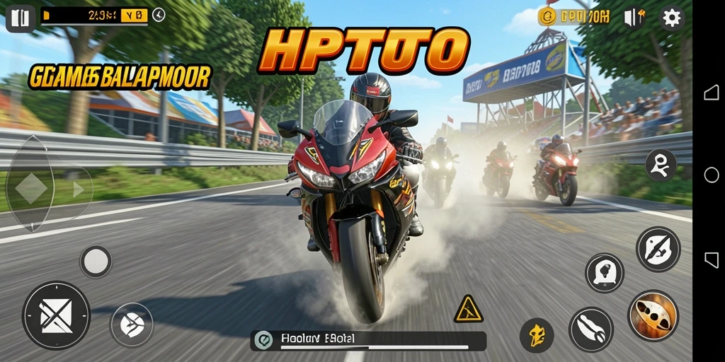 Tampak gameplay menegangkan dalam HPTOTO saat balap motor.