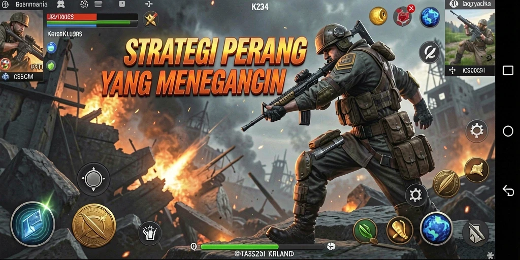 Screenshot gameplay K234 menampilkan aksi pertempuran strategi.