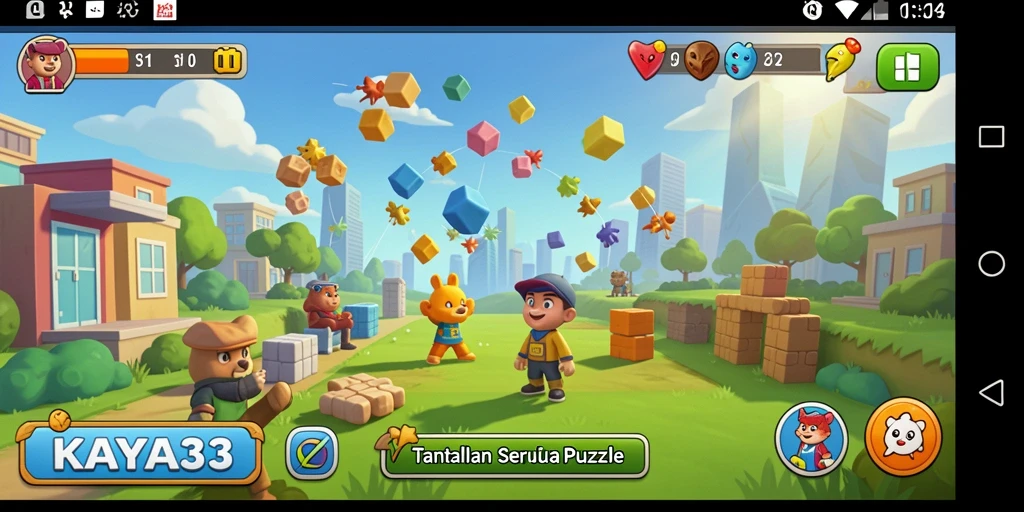 Screenshot gameplay KAYA33 menampilkan teka-teki menarik yang harus diselesaikan.