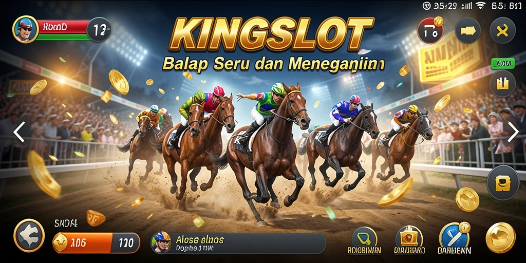 Tampilan gameplay menegangkan di balapan KINGSLOT