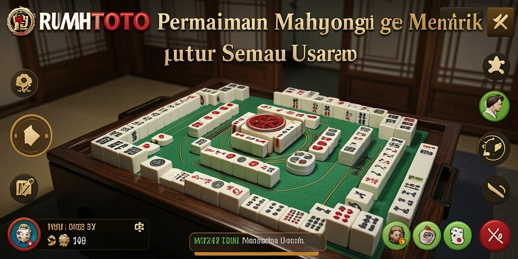 Screenshot RUMAHTOTO menunjukkan gameplay Mahjong yang seru.