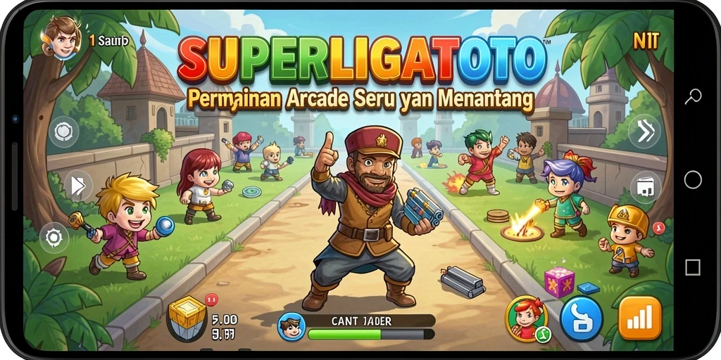 Screenshot gameplay SUPERLIGATOTO yang menunjukkan aksi seru.