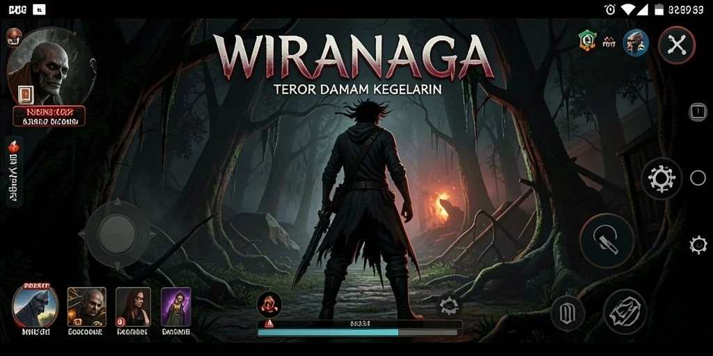 Screenshot menampilkan suasana menakutkan dalam WIRANAGA, mengungkapkan elemen horor yang mendalam.