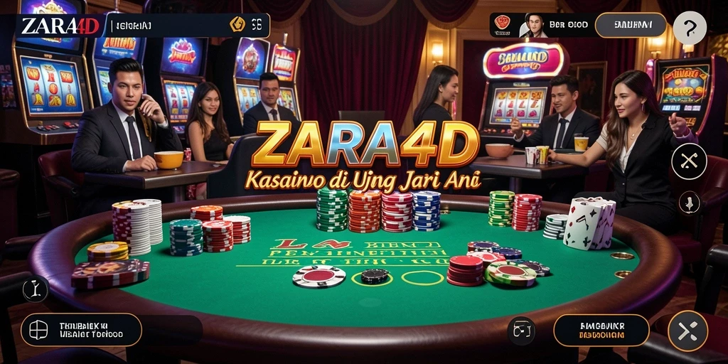 Tampilan gameplay ZARA4D yang menarik dan mendebarkan di aplikasi Kasino.