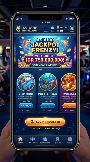 Screenshot antarmuka aplikasi asia100 yang menarik.